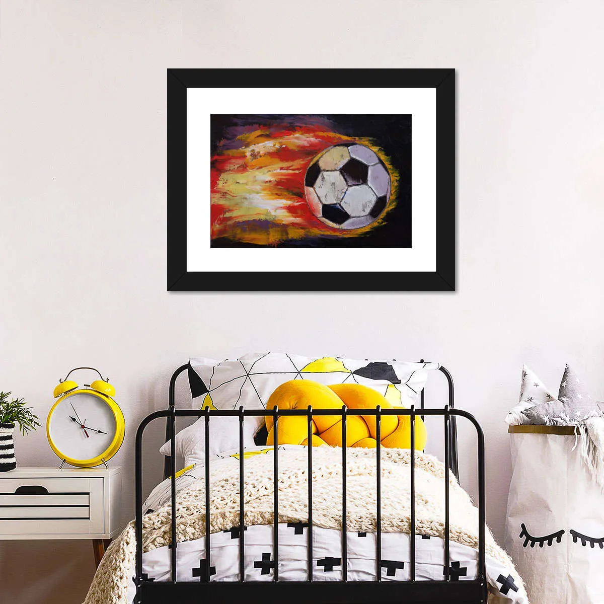 A Blazing Soccer Ball Wall Art