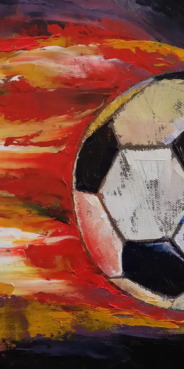 A Blazing Soccer Ball Wall Art