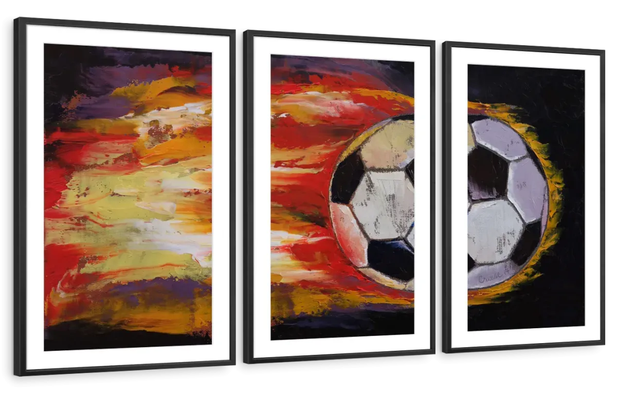 A Blazing Soccer Ball Wall Art