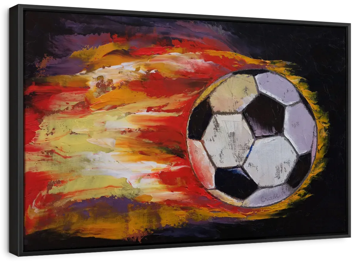 A Blazing Soccer Ball Wall Art