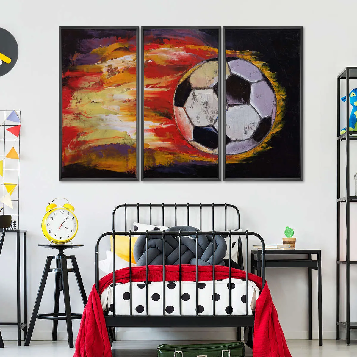 A Blazing Soccer Ball Wall Art