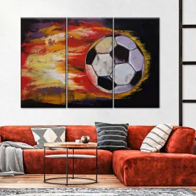 A Blazing Soccer Ball Wall Art