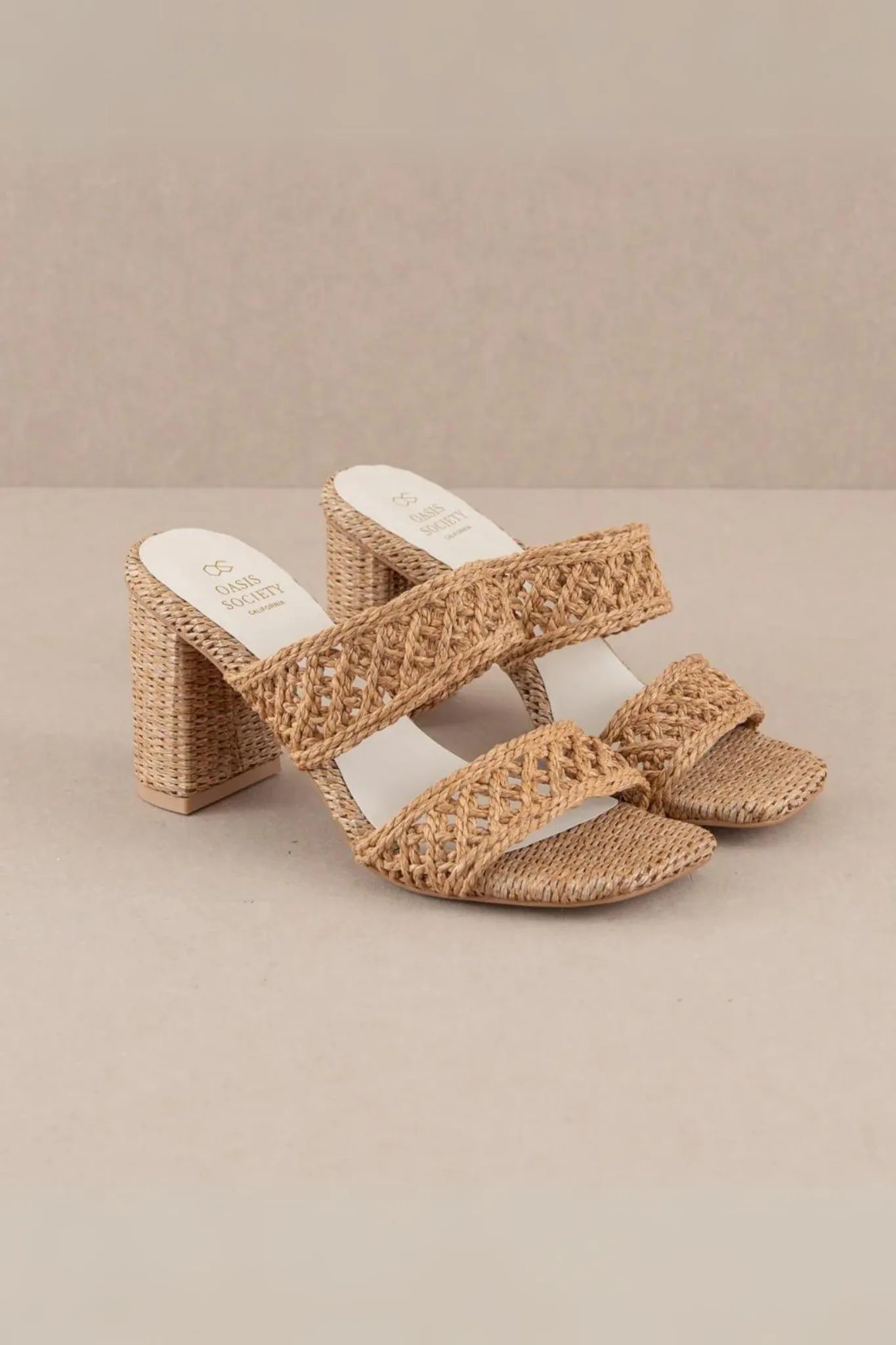 Betty Woven Heels Camel