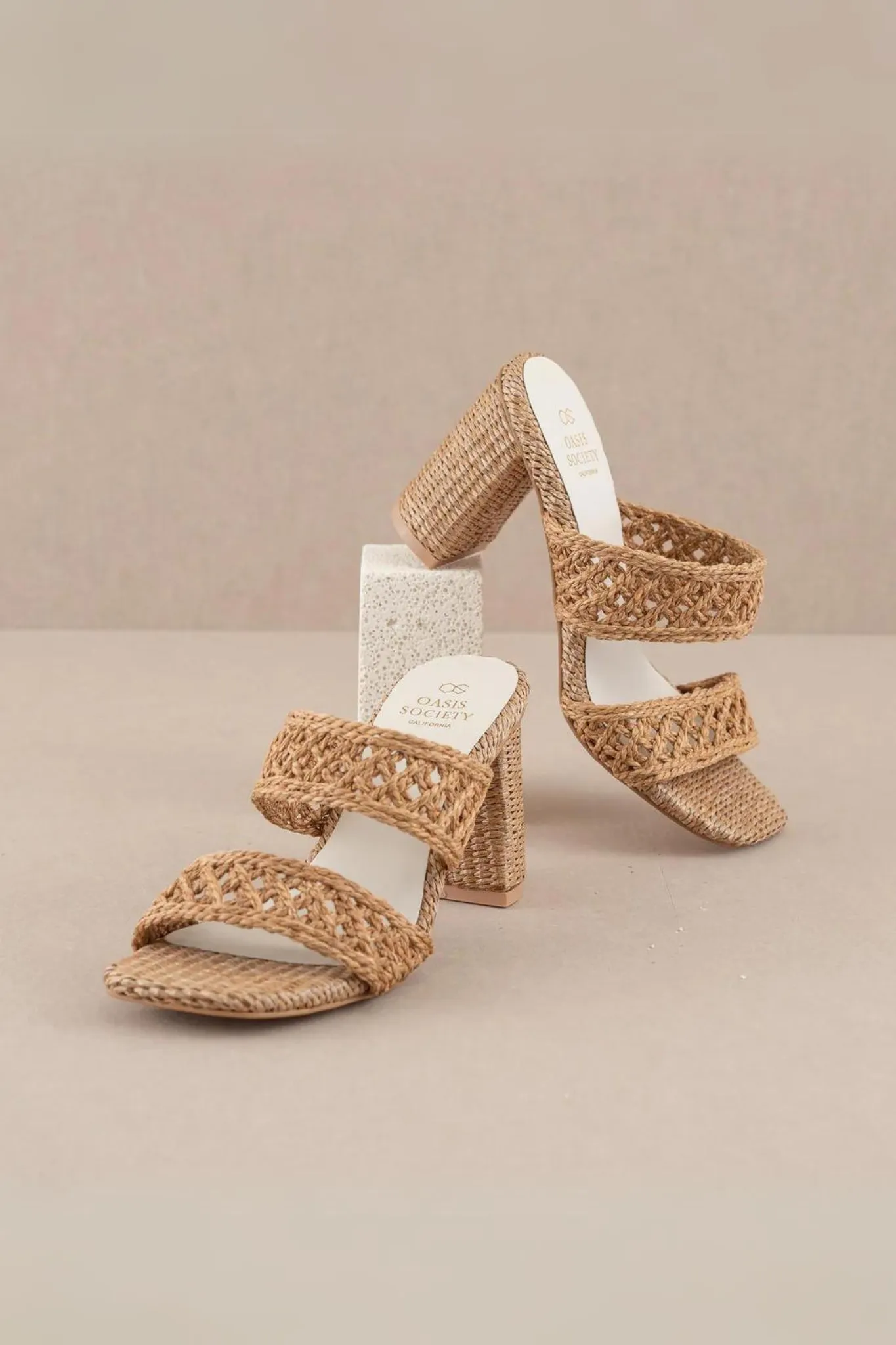 Betty Woven Heels Camel