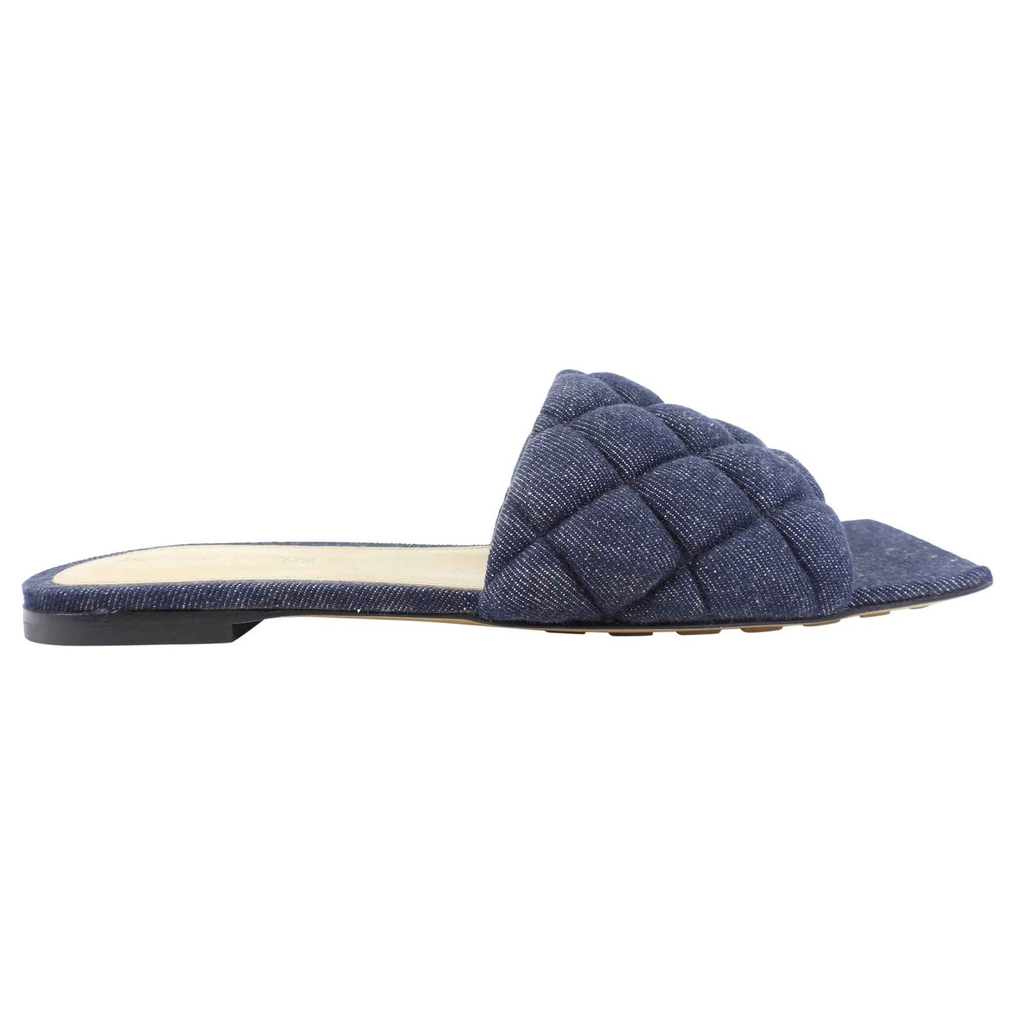 Bottega Veneta Denim Quilt Flat Sandals - 37