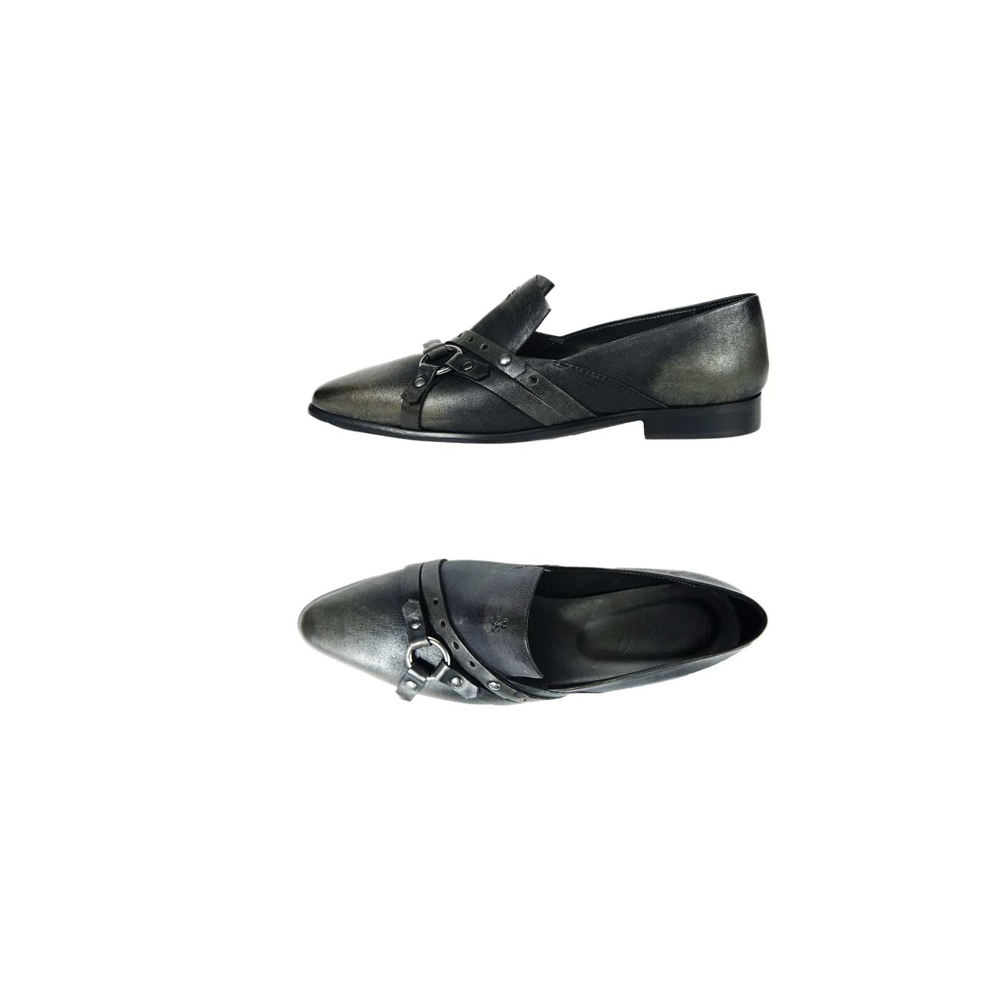 Buckle Embellished Pointed Loafer Lava