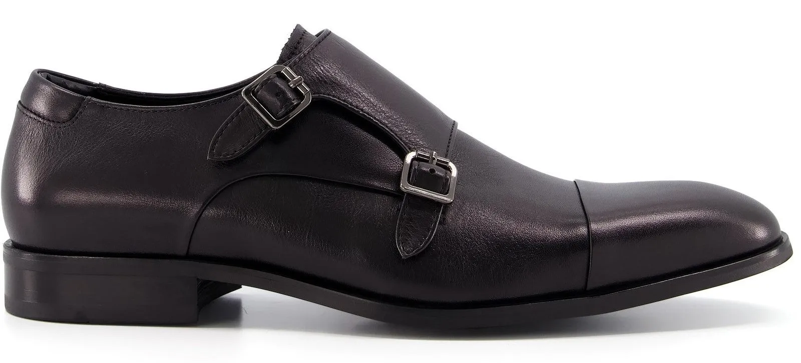 Dune Schemer Mens Leather Double Strap Monk Shoe