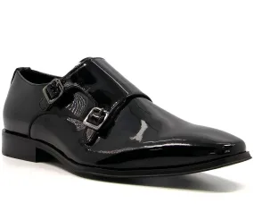 Dune Stone Mens Patent Formal Monk Shoe