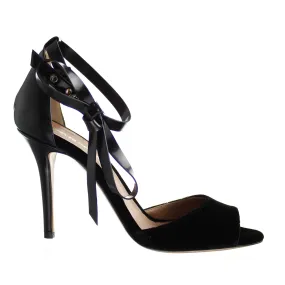 Emporio Armani Black Open Toes Heels Black Womens Pumps