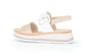 GABOR Cream and White  Low Wedge Sandal 74459