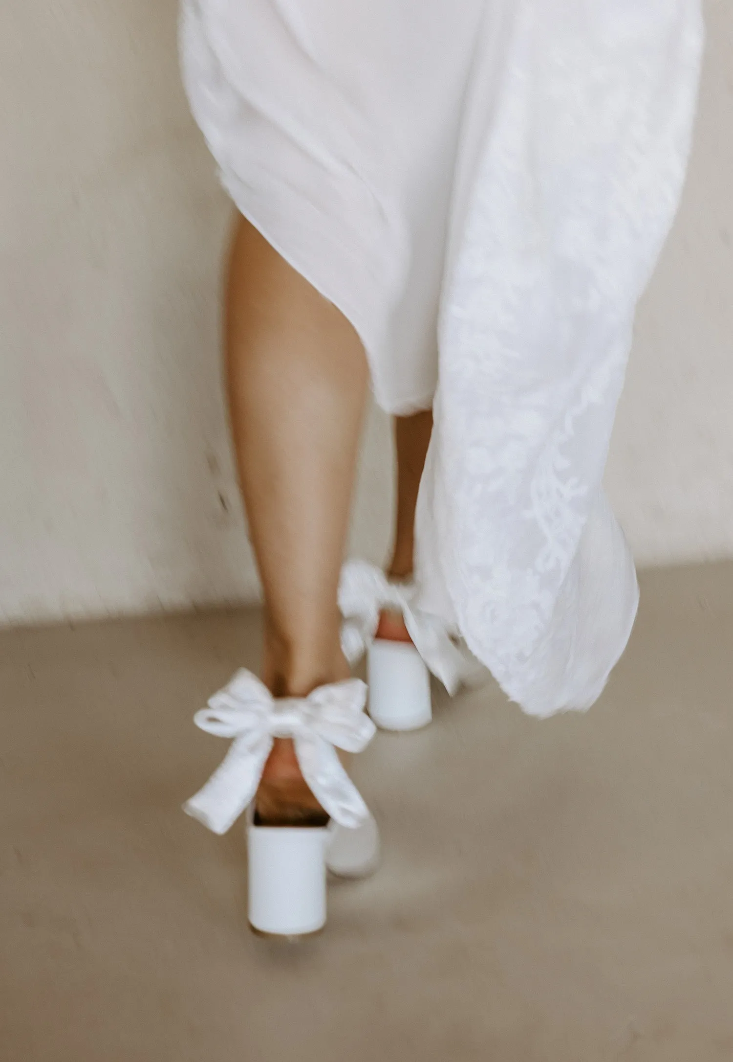 GARDENIA - CLOSED TOE SATIN BRIDAL HEELS