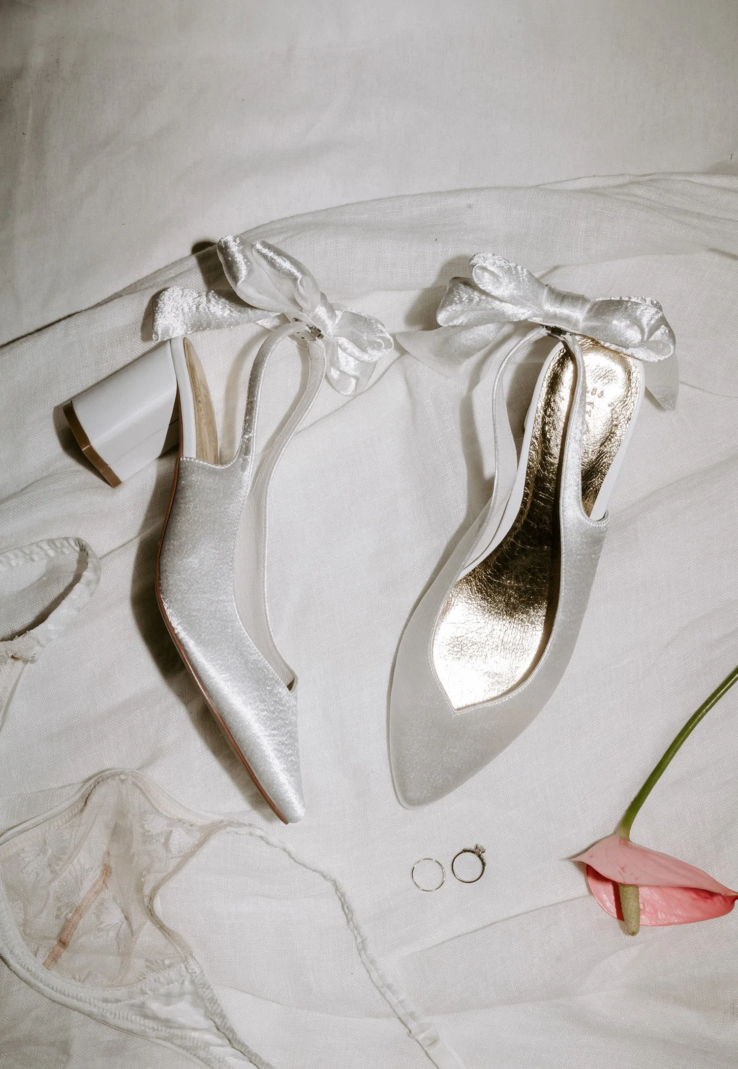 GARDENIA - CLOSED TOE SATIN BRIDAL HEELS