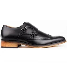 Gino Vitale Men's Monk Strap Brogue Dress Shoes