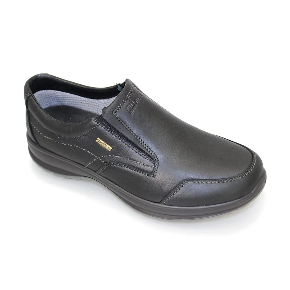 Grisport Melrose Black Shoes Leather Walking Shoe Water Resistant Slip on