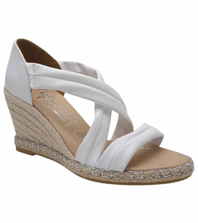 Kate Appleby Womens Wedge White Crossover Straps Summer Sandals - Dalbeattie