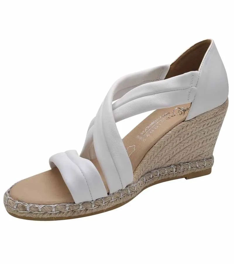 Kate Appleby Womens Wedge White Crossover Straps Summer Sandals - Dalbeattie