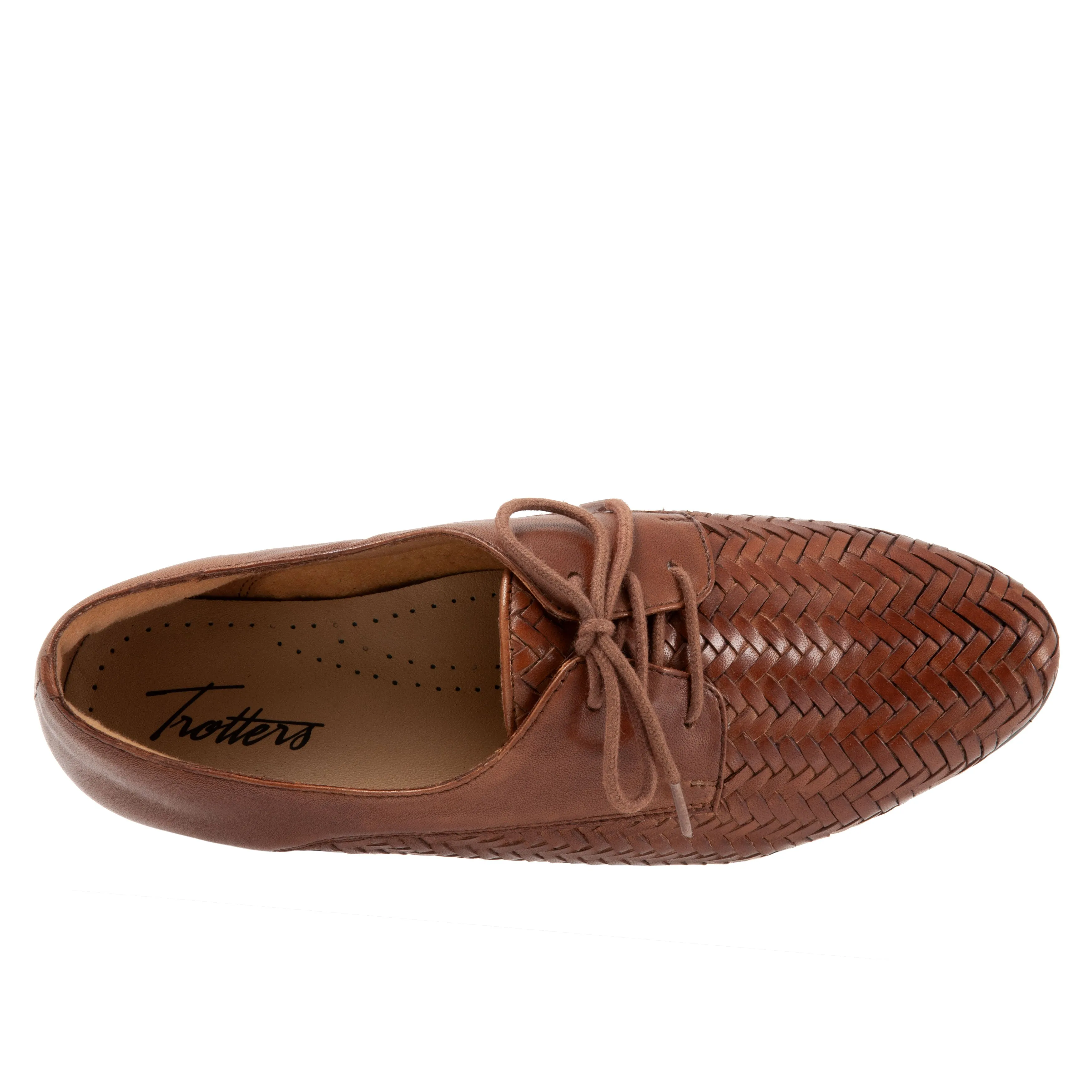 Lizzie Herringbone Brown Lace up Shoes