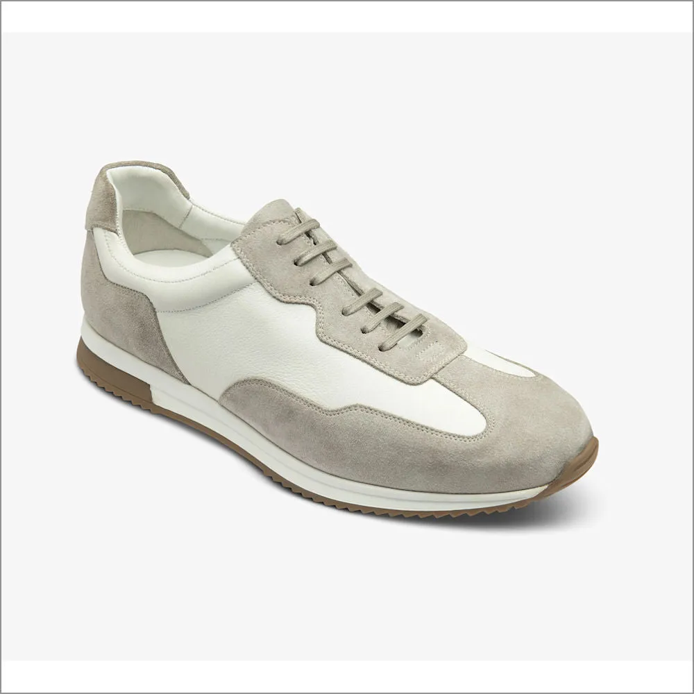 Loake Linford White and Grey Suede Trainer*