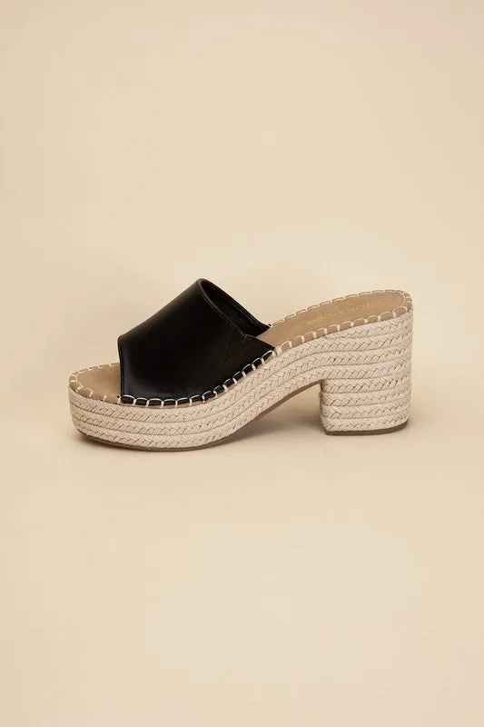 LOCK ESPADRILLE MULE HEELS