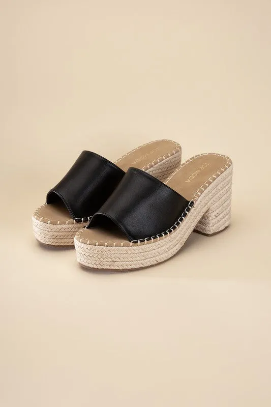 LOCK ESPADRILLE MULE HEELS