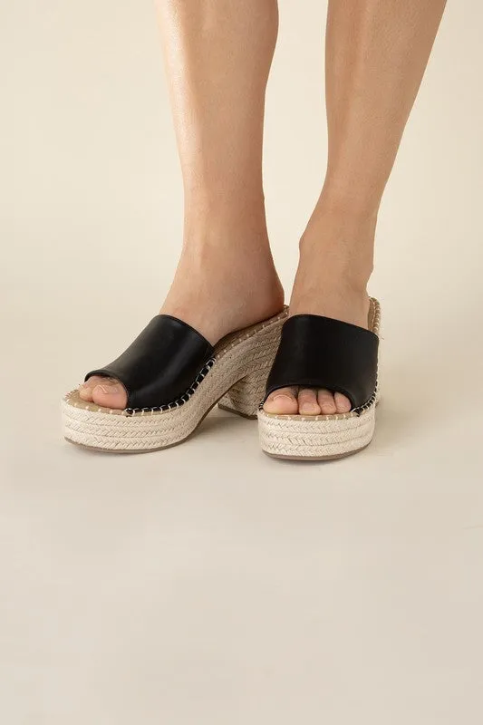 LOCK ESPADRILLE MULE HEELS