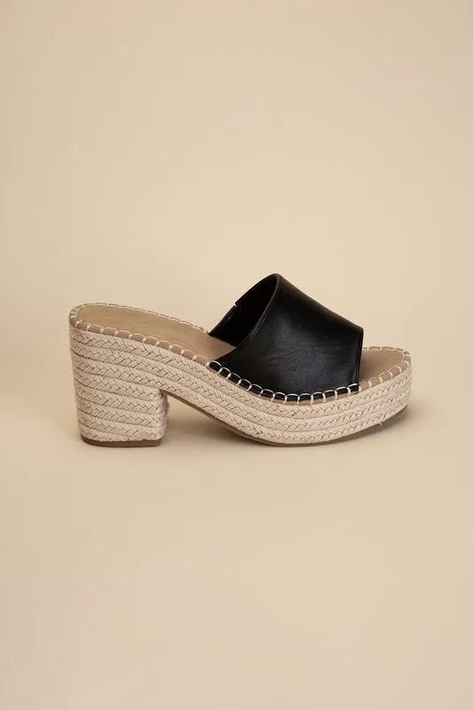 LOCK ESPADRILLE MULE HEELS