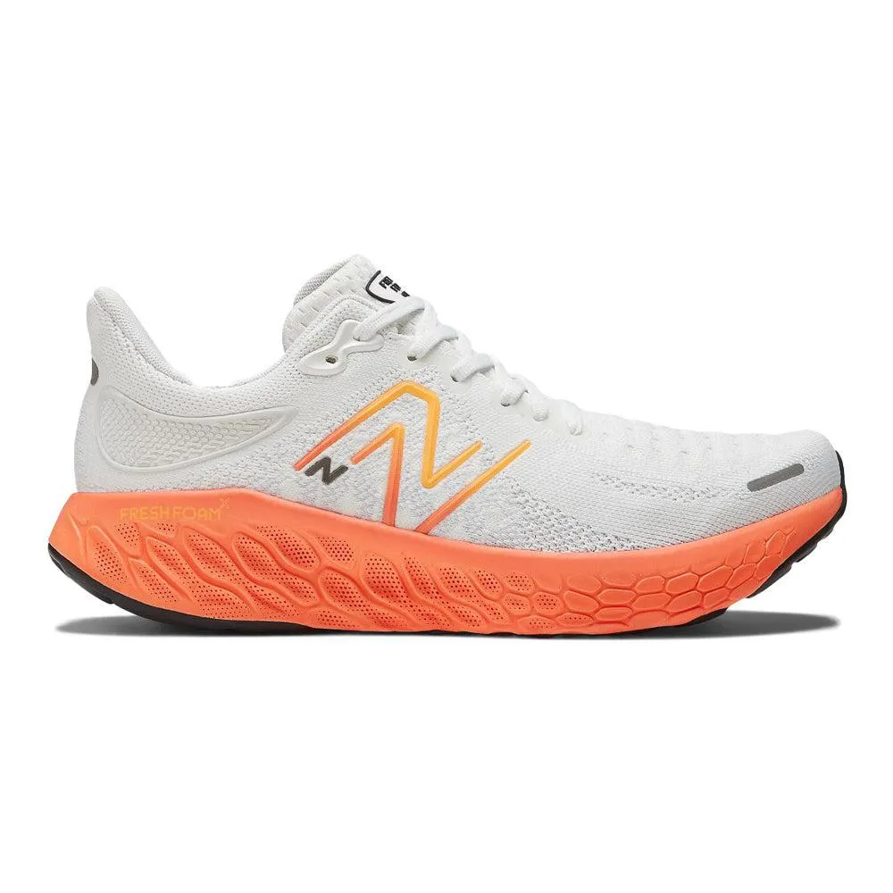 Men's New Balance Fresh Foam X 1080v12, White/Neon Dragonfly, 9 D Medium