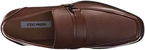 STEVE MADDEN MEN'S SANTER SLIP-ON LOAFER, TAN LEATHER, 13 M US