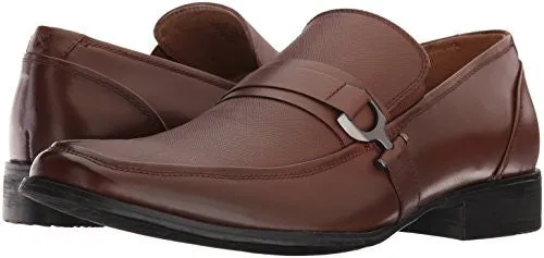 STEVE MADDEN MEN'S SANTER SLIP-ON LOAFER, TAN LEATHER, 13 M US