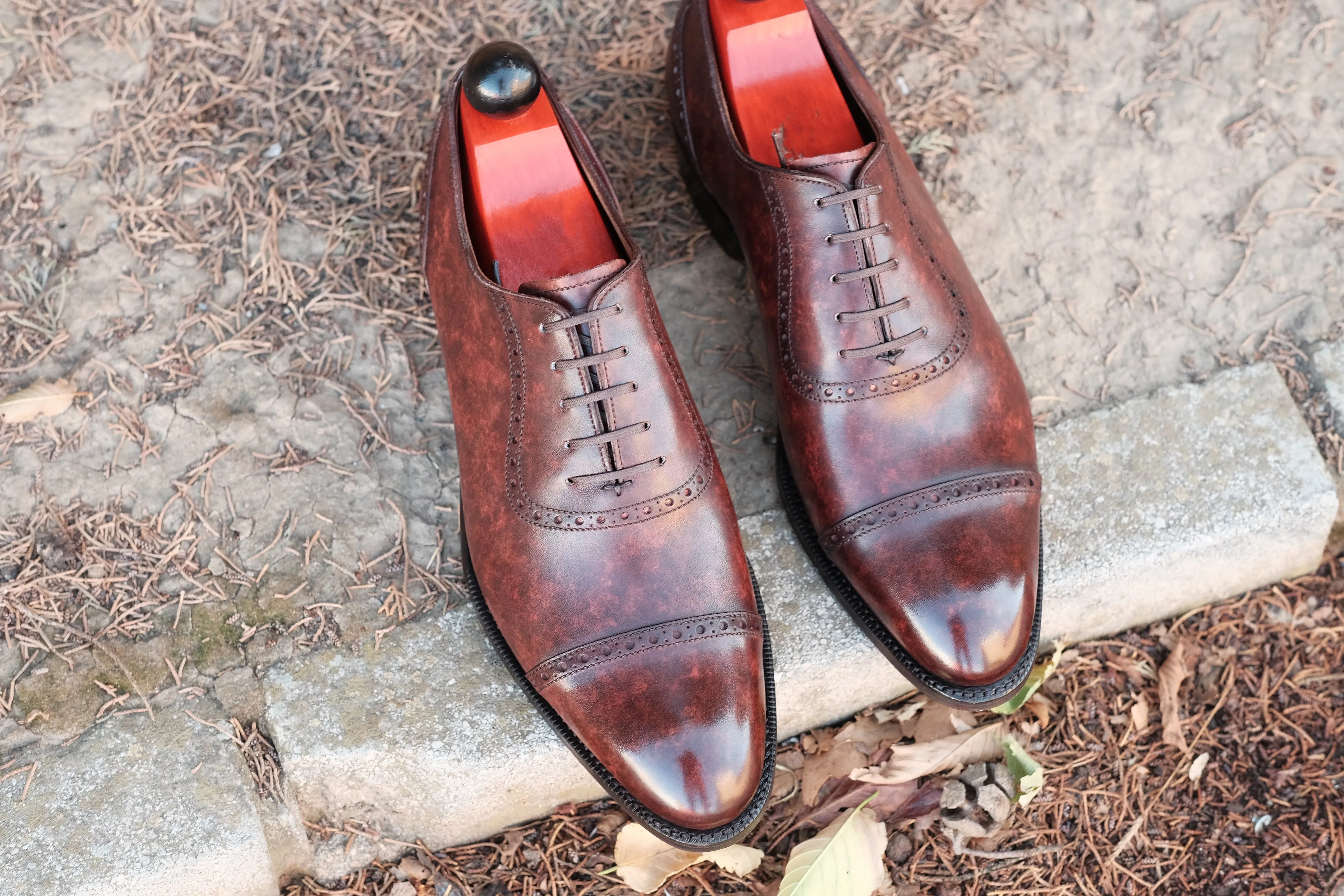 Sunnyside - MTO - Walnut Marble Patina - TMG Last - Single Leather Sole