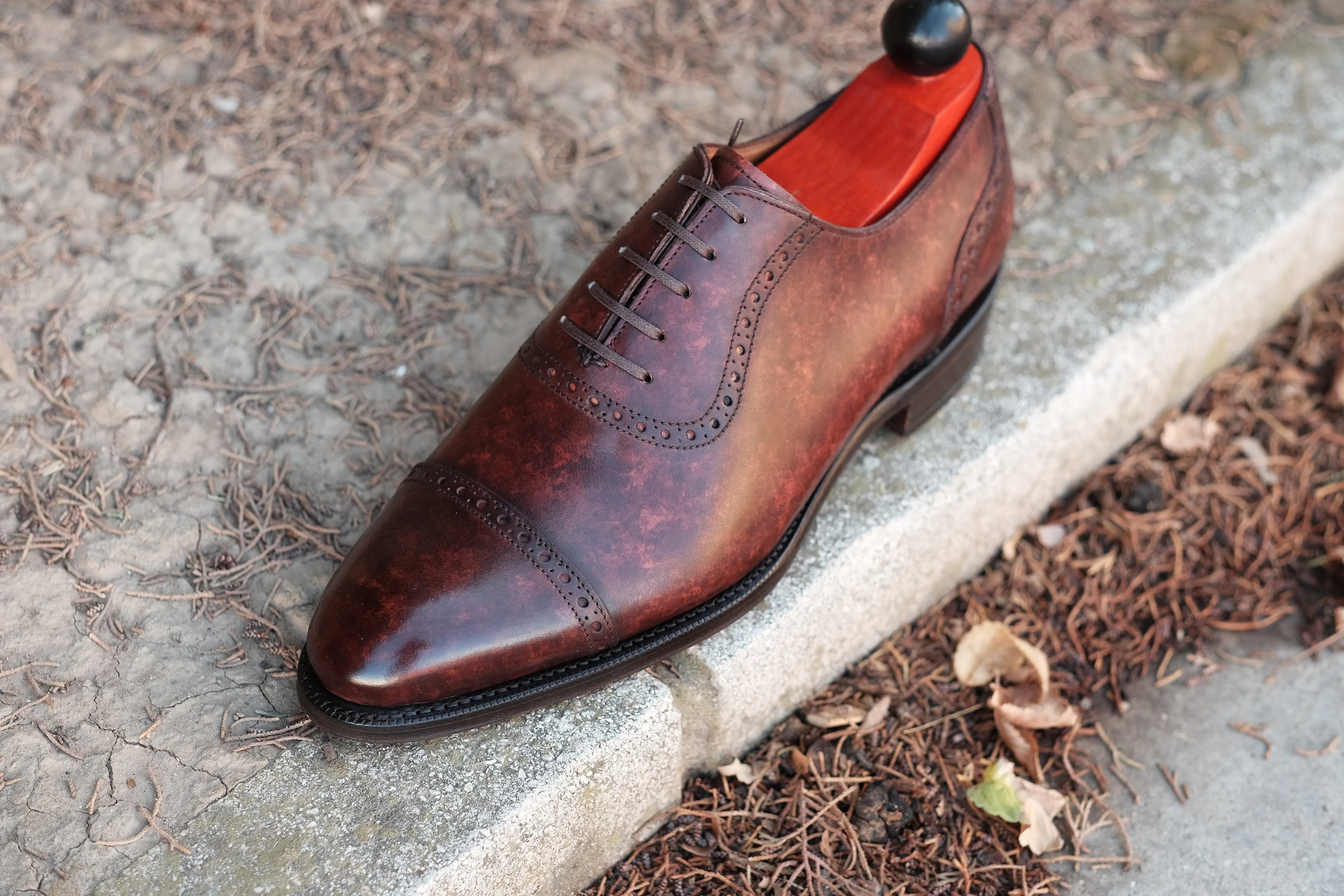 Sunnyside - MTO - Walnut Marble Patina - TMG Last - Single Leather Sole