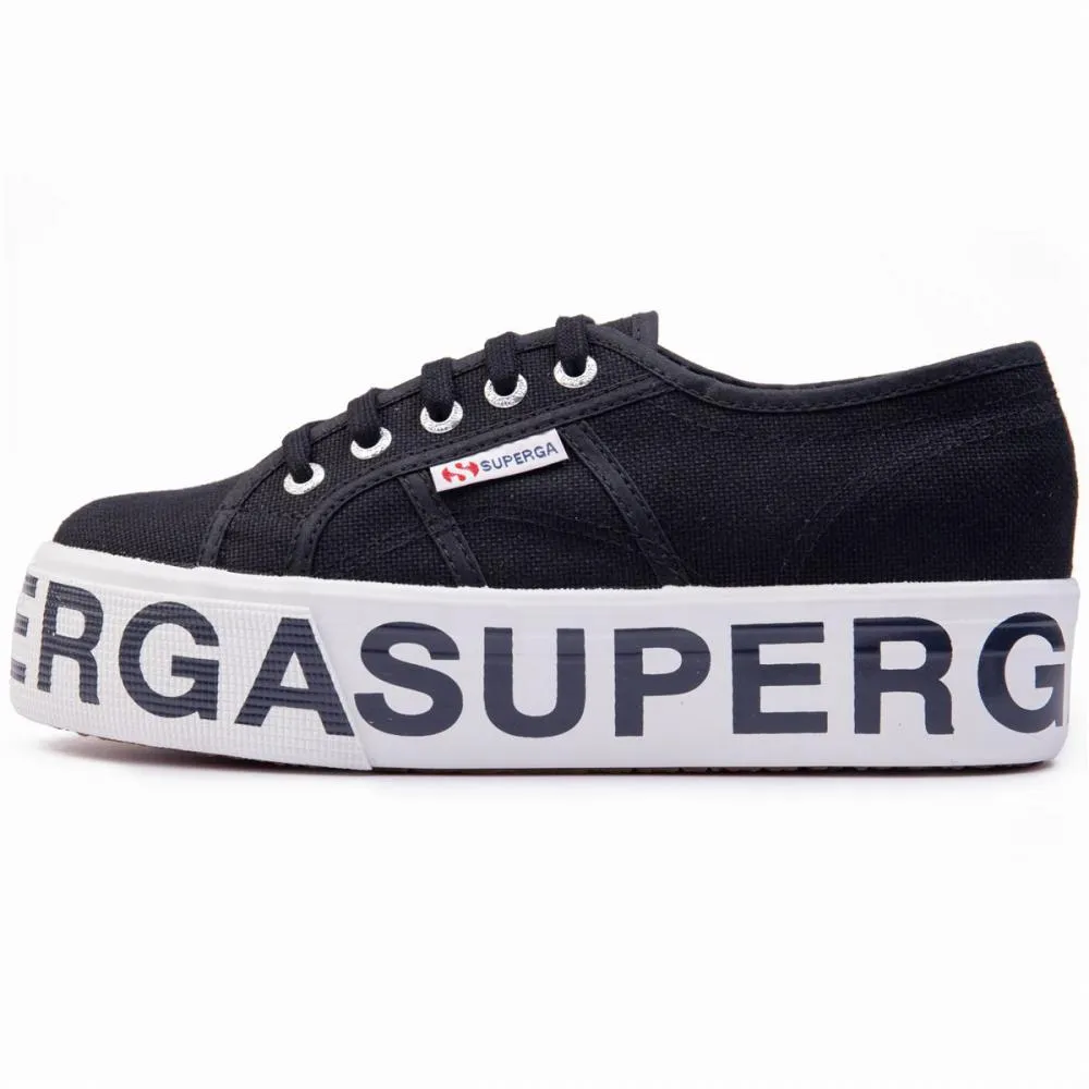 Superga women's sneakers shoe with wedge COTW OUTSOLE LETTERING 2790 S00FJ80-999 black