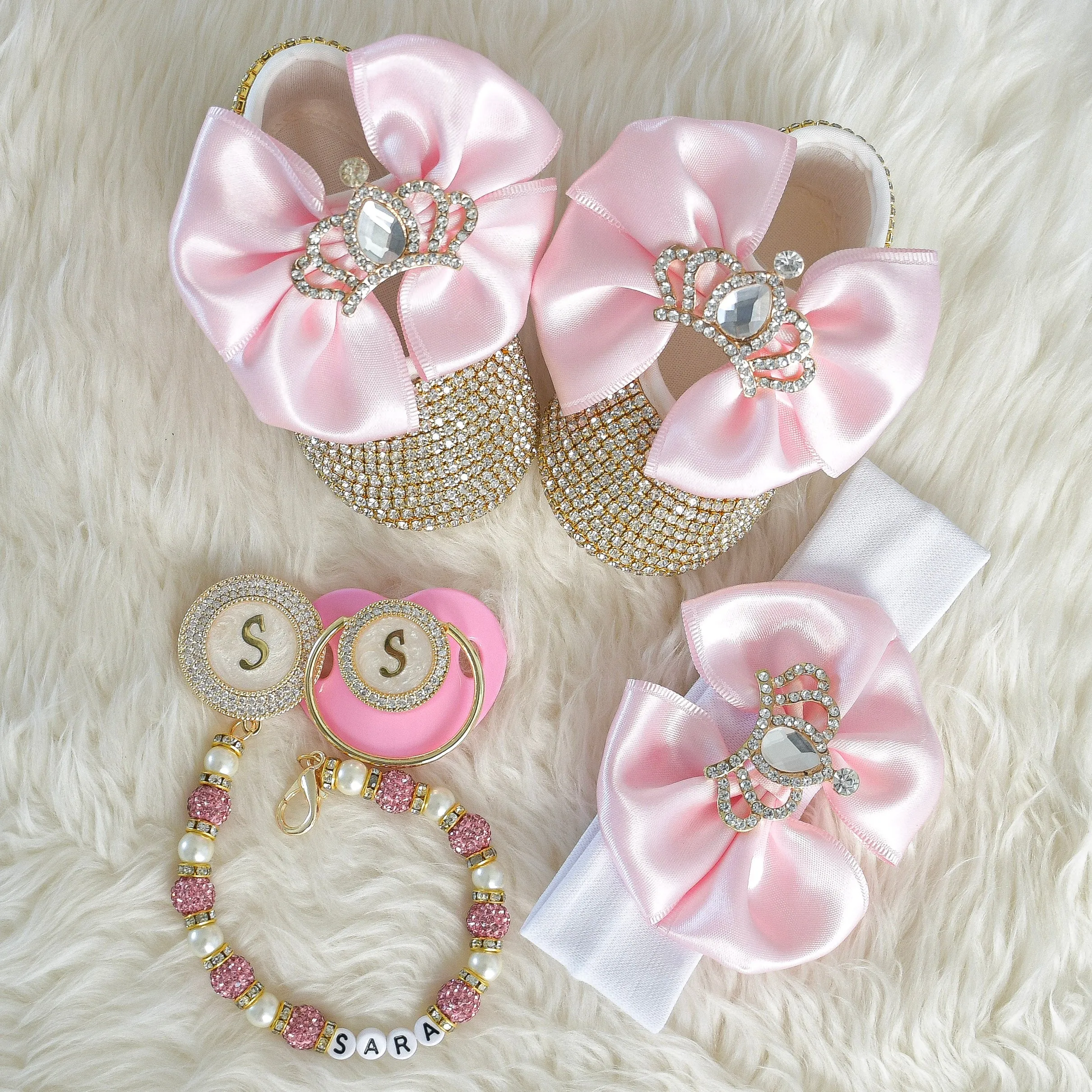 Swarovski Crystal Baby Shoes Gift Set