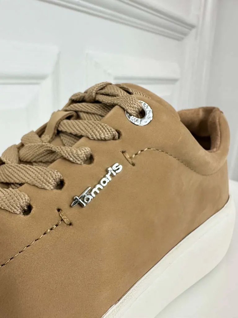 Tamaris Suede Trainers - Camel