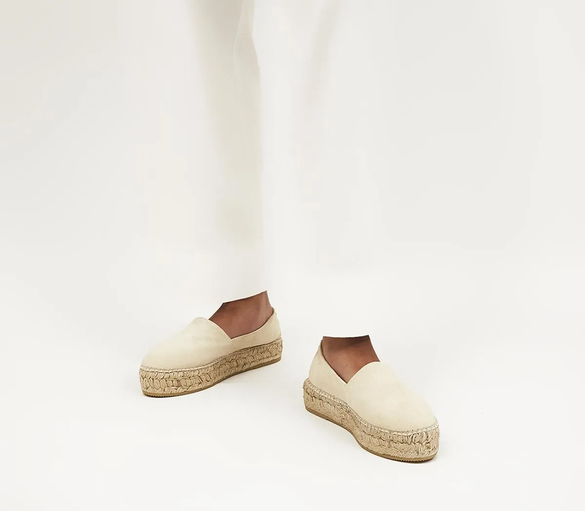 Womens Gaimo For Office Platform Espadrille Cream Suede Uk Size 7