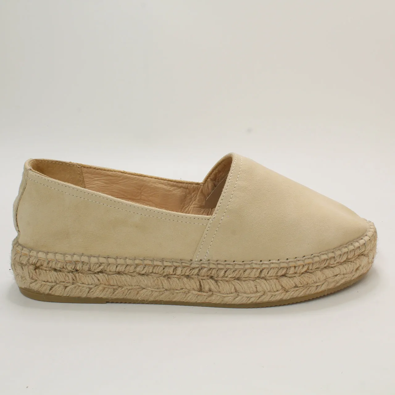 Womens Gaimo For Office Platform Espadrille Cream Suede Uk Size 8