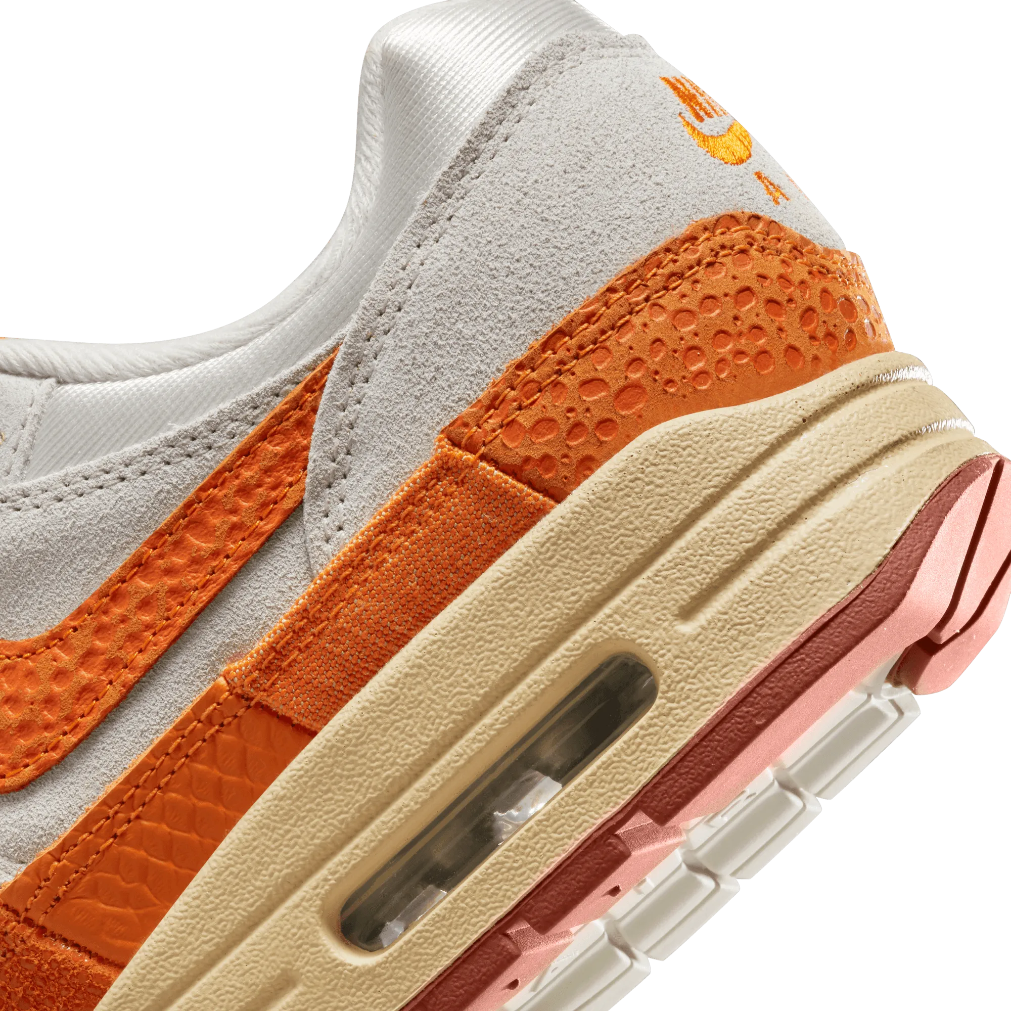 WOMEN'S NIKE AIR MAX 1 - LIGHT BONE/MAGMA ORANGE-NEUTRAL GREY